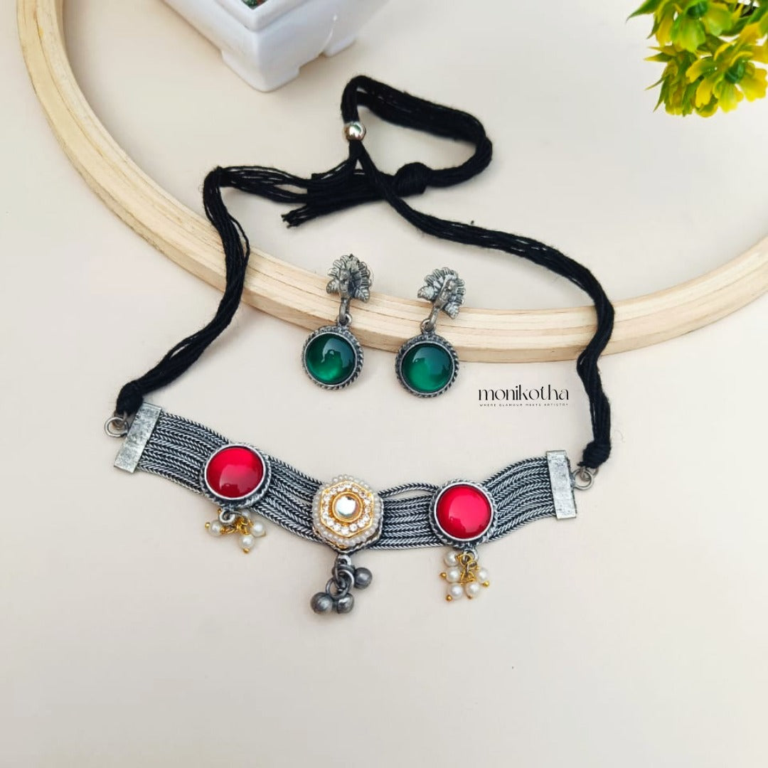 Adrija Afghani Choker Set