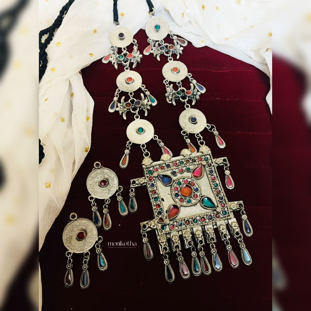 Shruti Afghani Oil-Printed Necklace Set