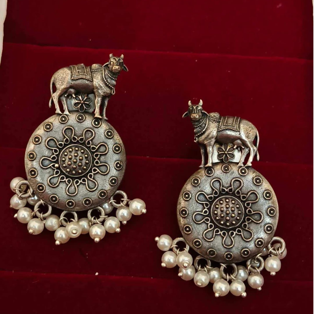 Amrita Ethnic Enchanting Holy Silver Earrings