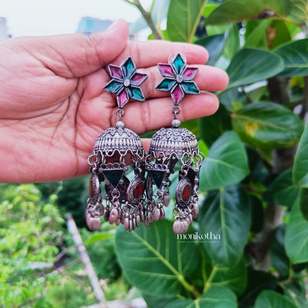 Zoya Ornamental Multicolored Jhumka