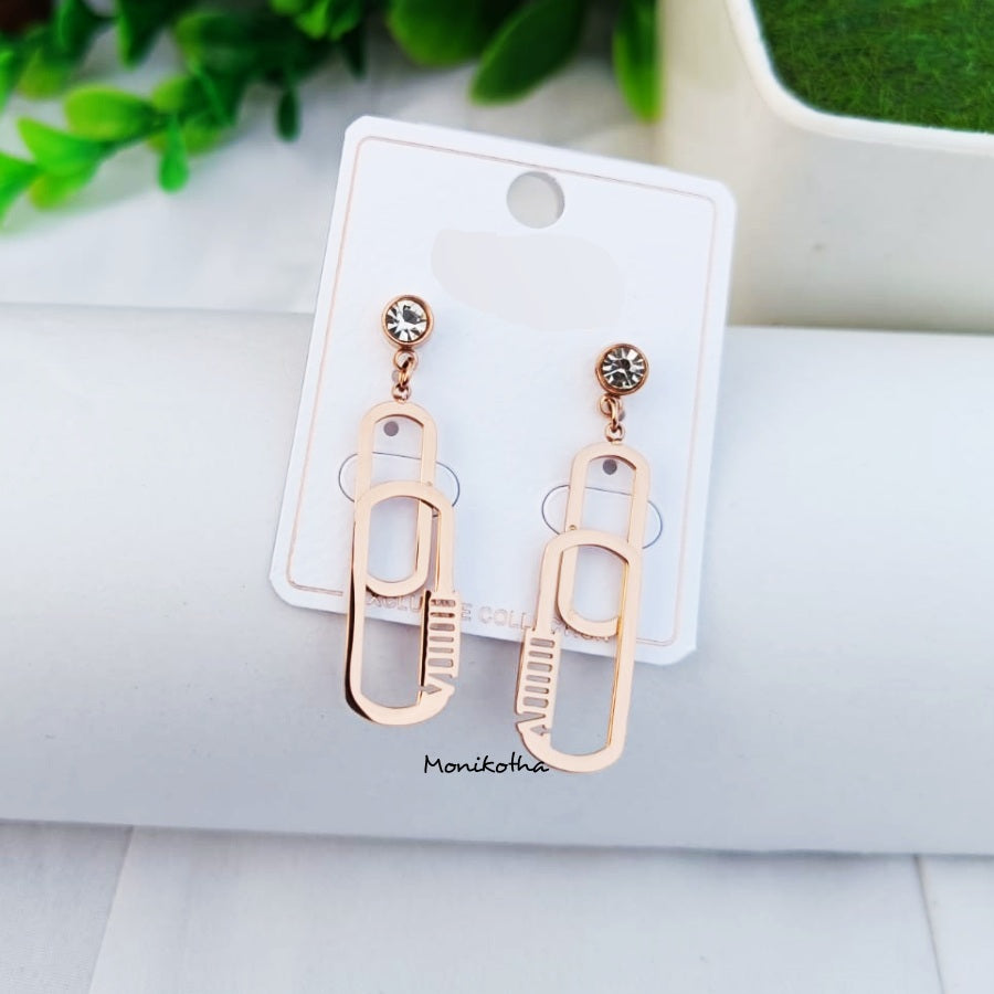 Naina Anti Tarnish Radiant Rose Gold Earrings