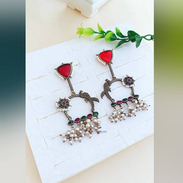 Madhusree  Silver Replica Earrings