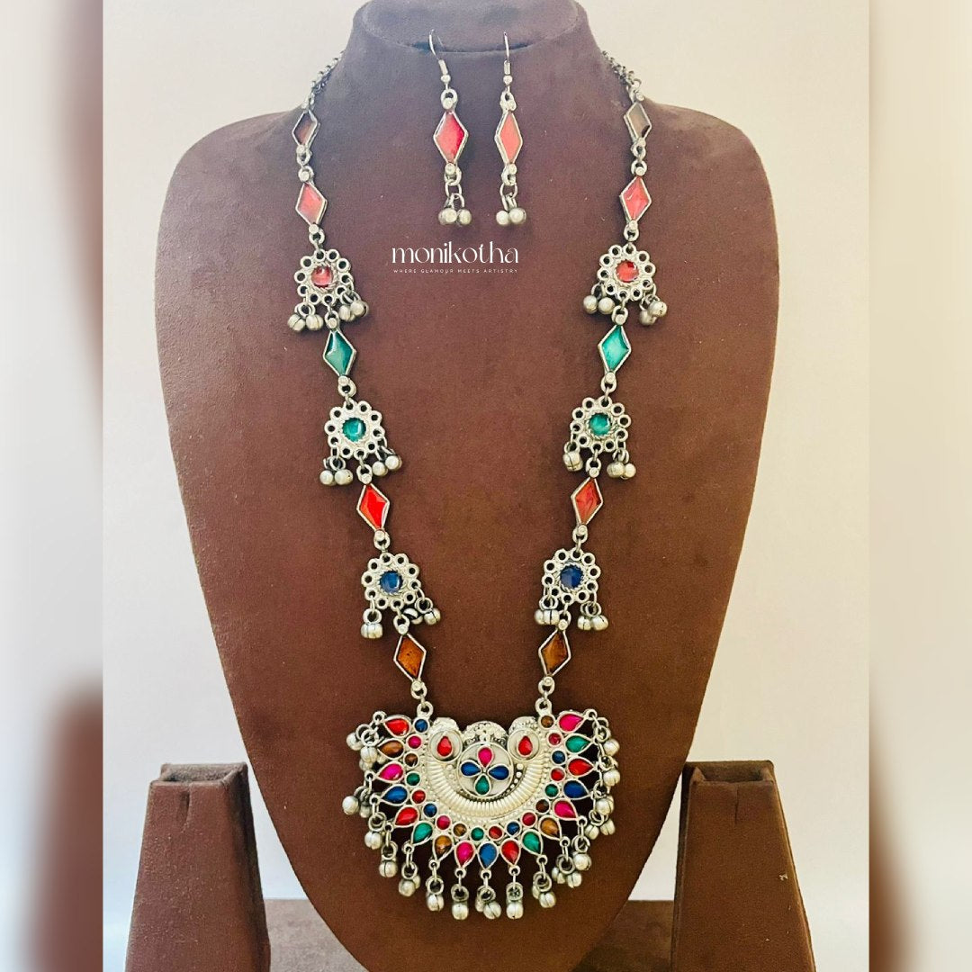 Priya Oil-painted Afghani Necklace Set