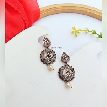 Neha  Silver Replica Earrings